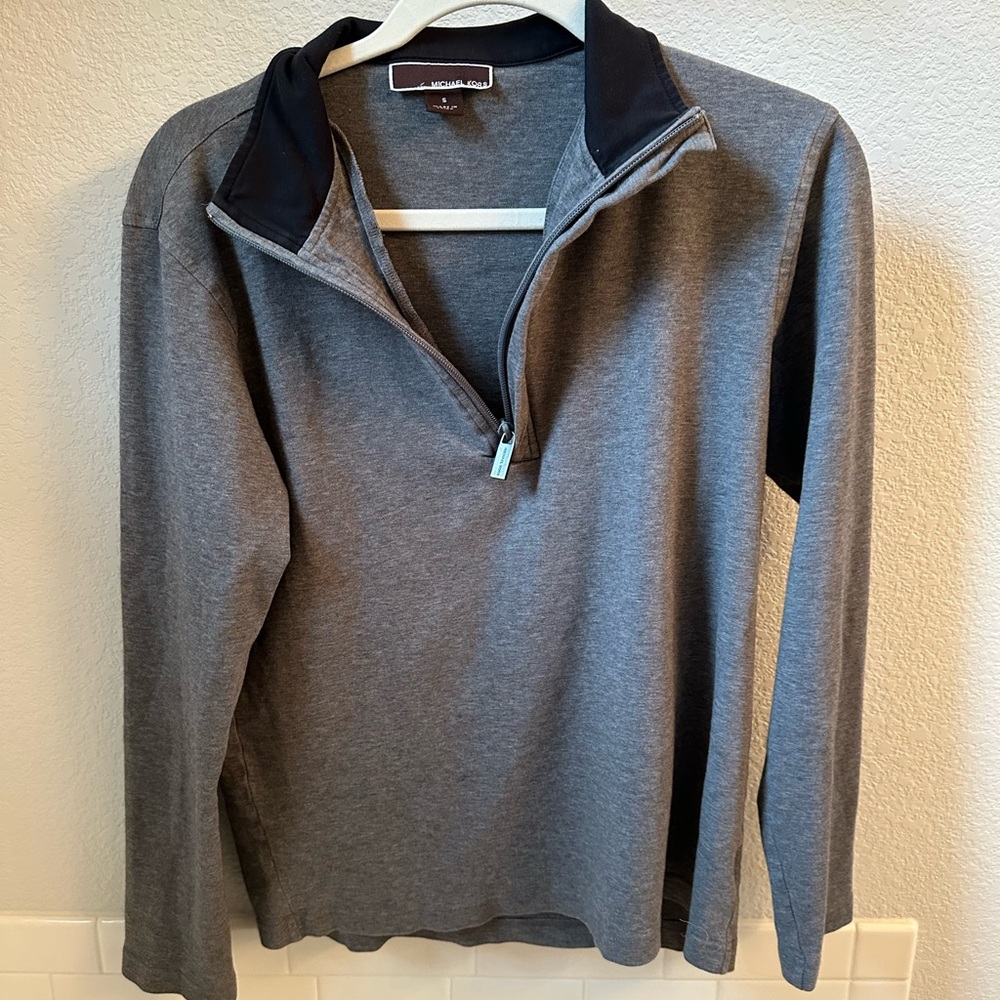 Michael Kors Men's Gray Quarter-Zip Pullover